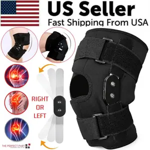 Hinged Knee Brace Compression Sleeve - Open Patella Stabilizer Wrap, Joint Support for All Seasons
