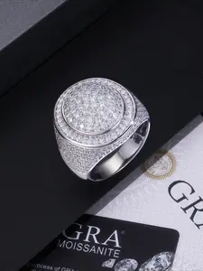 Father's Day Mother's Day Gift, Street Dance Ring Ring, Chilled Full Diamond, Hip Hop Premium Men's Ring