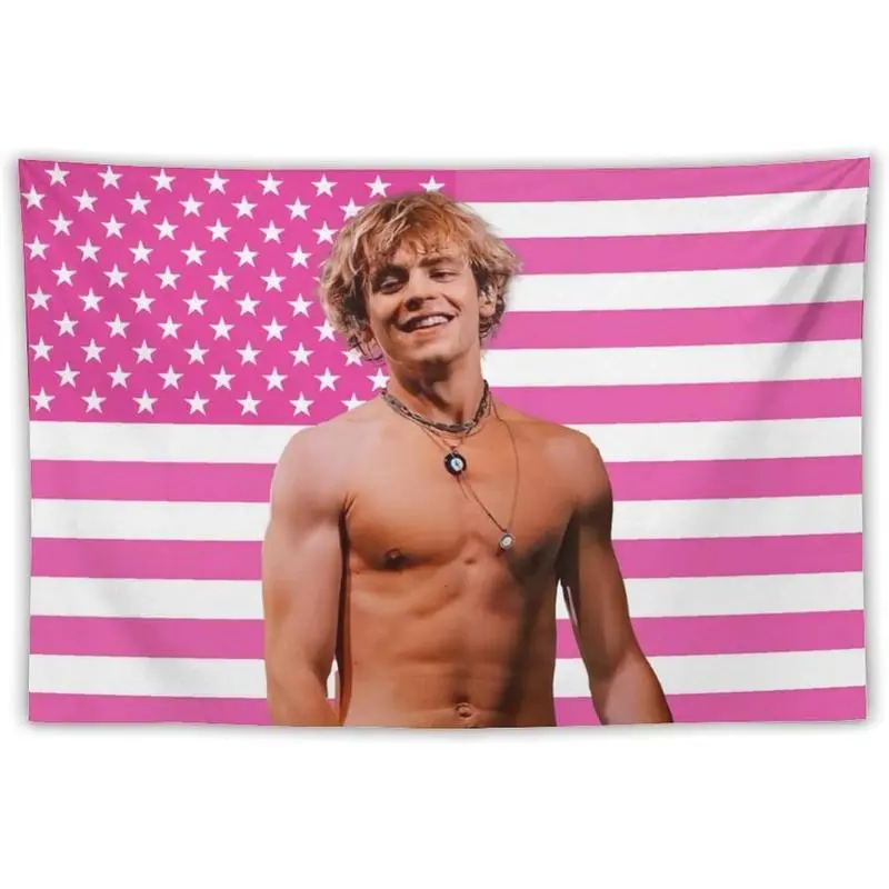 Ross Star Lynch Peach Velvet Light Tapestry Flag Poster - Strong, Anti-Pilling, Hand Washable Indoor-Outdoor Home Decor for Dormitory & Bedroom Aesthetic Wall Art Supply, Printing