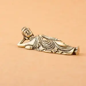 Pure Brass Buddha Statue, Vintage Decorative Figurine for Home Living Room Study Desk, Small Tabletop Ornament Gift, Religious Decor, Decoration, Religious Decorations