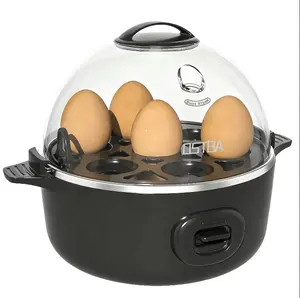 OSTBA Egg Cooker 7-Egg Capacity Electric Egg Boiler with Musical Buzzer Overheat Protection Rapid Cooker for Soft Medium Hard-Boiled Eggs Easy-to-Clean Egg Poacher and Mini Food Steamer Black Multi-Function