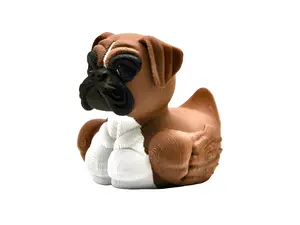 Boxer Dog Duck Figurine | Dashboard Duck | Cruise Cabin Duck Decor | Desk Pet Gift | 3D Printed Dog Lover Collectible