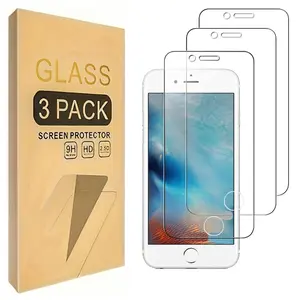 3-Pack Ultra-Clear Tempered Glass Screen Protector for iPhone 8/7/6s/6 (4.7-Inch), Scratch-Resistant, Phone Case Compatible