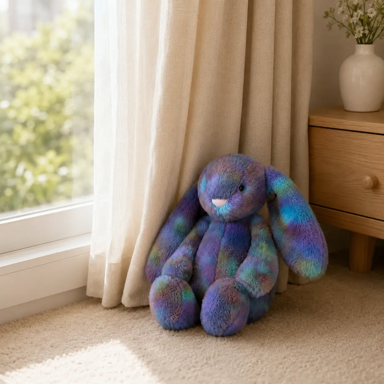 Jellycat Colorful Bunny Plush – Soft Rainbow Long-Eared Rabbit Stuffed Animal Gift