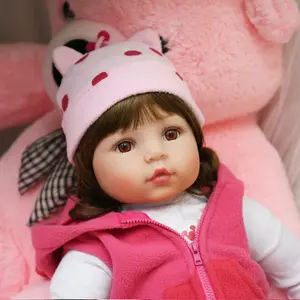 [WOOROY] Realistic Baby Dolls Girl 18 In Lifelike Reborn Baby Soft Weighted Cloth Body Reborn Toddler with Full Set Accessories Birthday & Christmas Gift for Kids Age 3+, Clearance