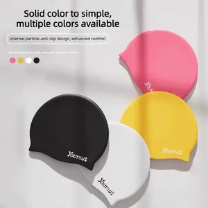 New silicone adult swimming cap waterproof ear protector long hair women's waterproof swimming silicone cap men's large swimming cap