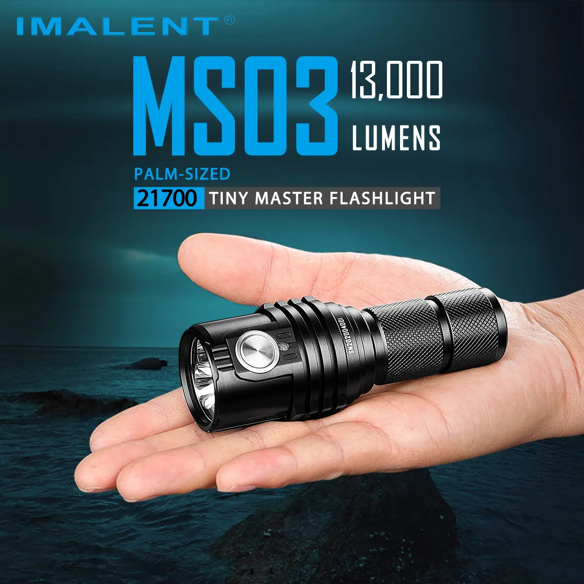 IMALENT MS03 EDC Flashlight 13000 Lumens, Cree XHP70.2nd LEDs Super Bright Led Rechargeable Flashlight, Suitable for Searching, Patrol and Fishing Outdoor Lighting survival supplies survival supplies