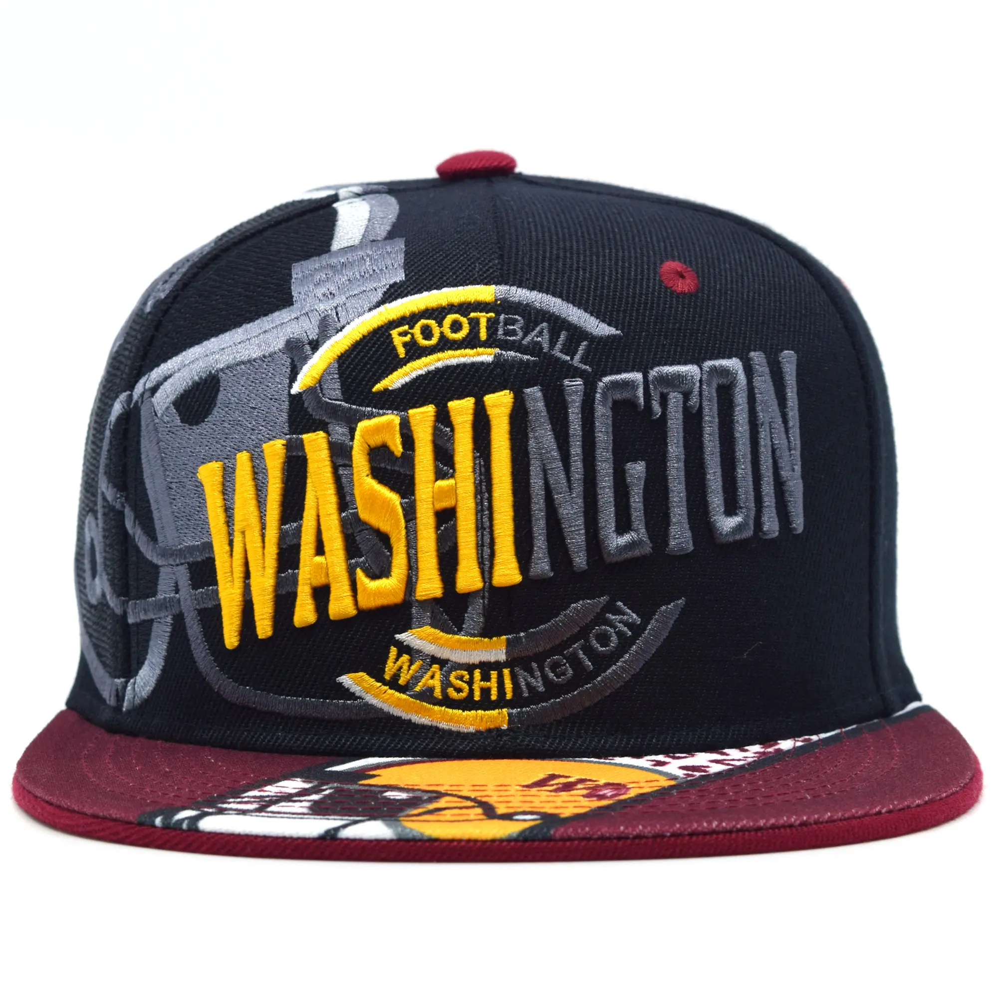 Washington City Pride Snapback Cap - Split 3D Lettering & Graphic Visor State Pride Hat