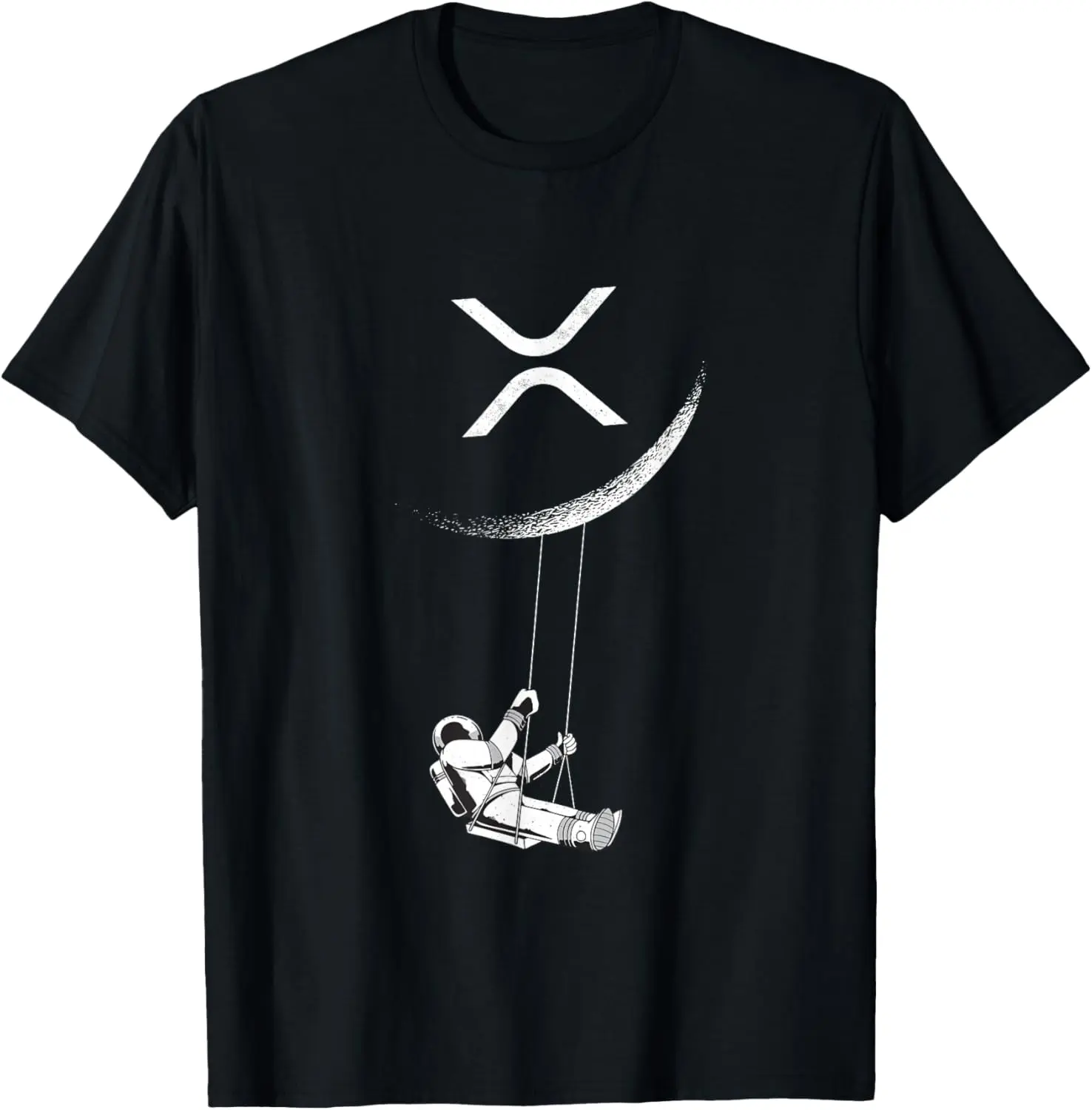 Women's 100% Cotton Short-Sleeve Round Neck Comfortable Fit T-Shirt - Breathable, Lightweight Fabric, Casual Wear, Athletic Gym Top - XRP Moon Cryptocurrency Merchandise