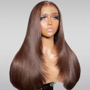 Jessie's Wig [LIVE ONLY] Brown Color Straight Layered Wig Glueless 6x5 Pre Cut Lace Wig