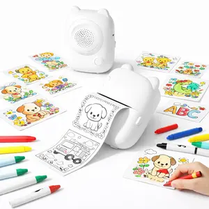 NeuroBuddie Voice-Controlled Sticker Maker for Kids, AI Mini Printer for Custom Coloring Art, Stickers, Drawing Prompts & Activity Sheets, Inkless Rechargeable Creative Toy, Ages 3-12,sticker printer machine,portable sticker printer