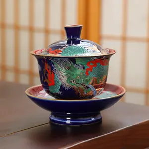 Enamel-painted master's cup Single ceramic tea cup Tea-drinking vessel Tea bowl Teacup