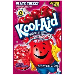 10x Kool-Aid Black Cherry Packets - Bold Drink Flavoring Powder Set