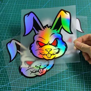 Evil Rabbit Design Car Sticker, Waterproof Vinyl Decal, Car Windshield & Bumper Sticker, Universal Car Exterior Decoration Accessories, Sticker For Cars