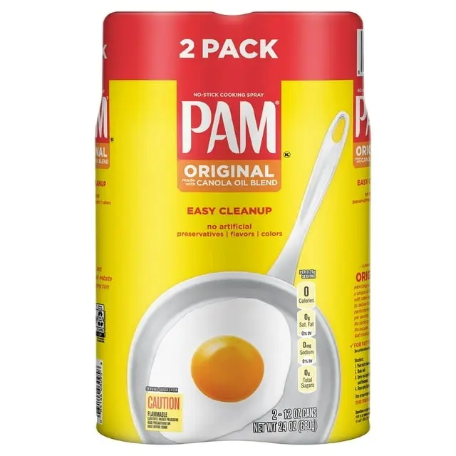 PAM Original Cooking Spray, 12 oz. Cans, 2 Pack – Non-Stick Cooking Spray for Baking, Grilling, Roasting & Everyday Cooking