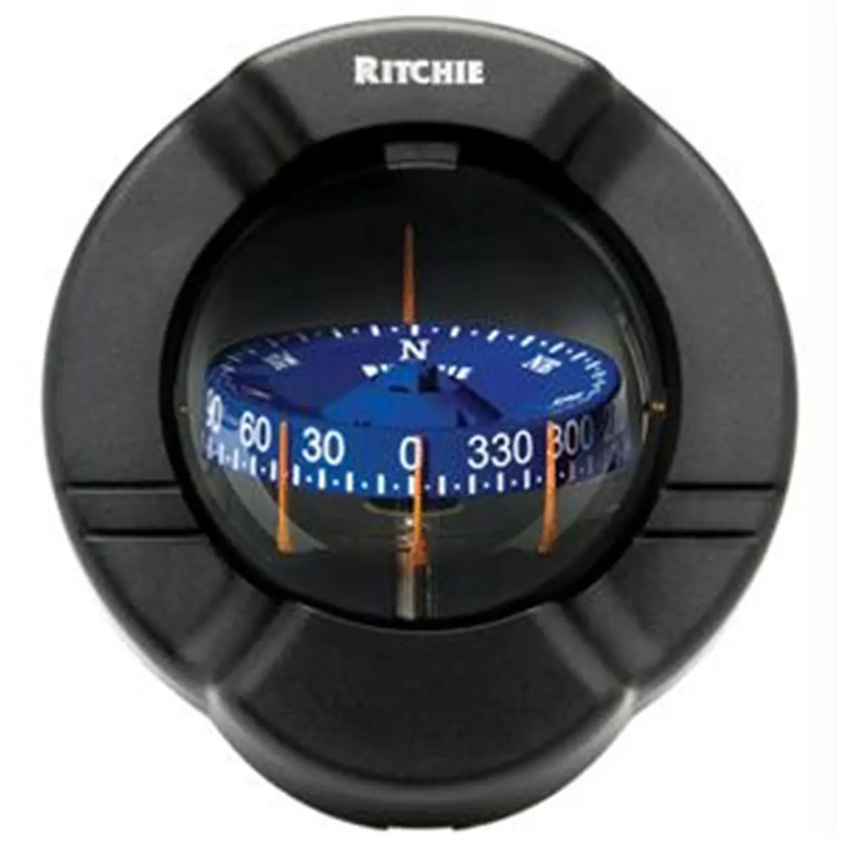 Ritchie SS-PR-2 SuperSport Bulkhead Mount Compass with Protective Cap, Boat Navigation Tool with Adapter Plate Available, Combi Dial, 3-3/4" Combidial, 12V Green LED Night Lighting for Sports & Outdoor Camping Hiking
