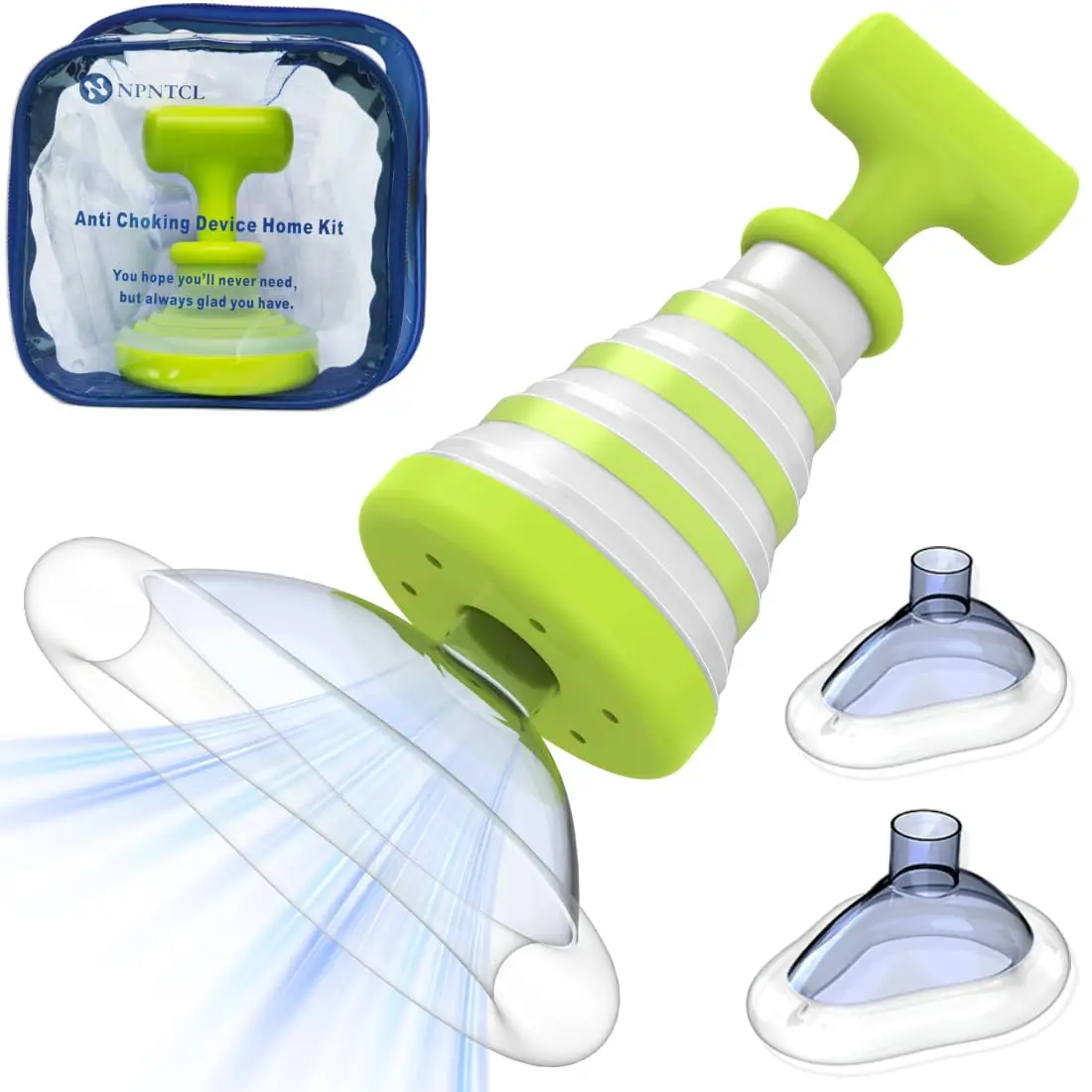 Ergonomic Push-and-Pull Vacuum Extractor, Physical 1-Way Airflow Debris Cleaning Tool for All Ages, Includes 3 Varying Sizes of Flexible Shields for Outdoor Travel & Nanny Safety Kit Backup