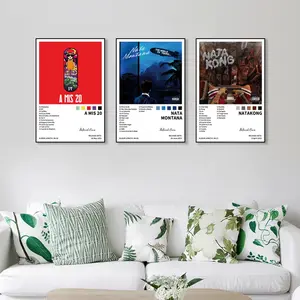 3-piece set by A Mis 20, Modern art hip-hop style, suitable for music album artist covers and posters, Musical Prints, gifts for bedrooms, living rooms, wall art, decorations, fall décor, Modern home decor, frameless