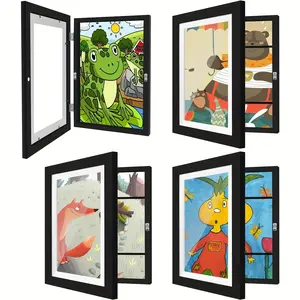 4pcs Changeable 8.5x11 Art Frames, Kid Art Picture Frame, Childrens Art Frames with Storage, Youngsters Art Frames Changeable, Artwork Frames for Youngsters Art, Front Opening Picture Display Frames