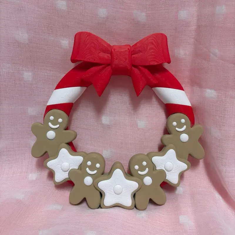 Gingerbread Wreath | 3D Printed | Holiday Home Decor