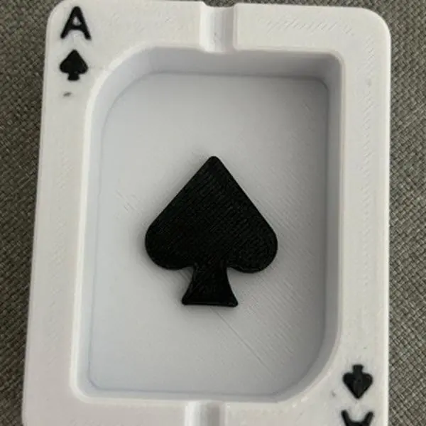 Creative Ace of Spades Playing Card Ashtray - Sleek 3D Printed Design