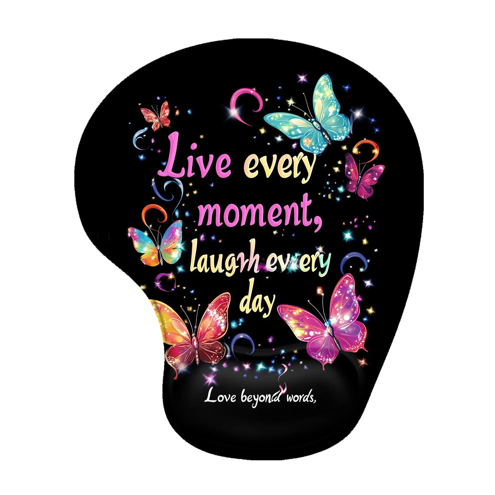 Butterfly Pattern Mouse Pad with Wrist Rest, Non-slip Base Mouse Pad, Wrist Support Mouse Mat for Gaming, Working, Learning, Universal Mouse Pad, Mouse Pad Cute, Non slip Mousepad