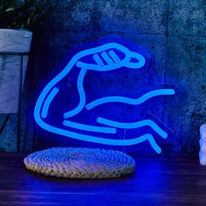 Arm Shaped Neon Sign, USB Powered Creative Neon Light, Decorative Neon Sign for Home Gym Workout Game, Home Decor Supplies, Led Signs