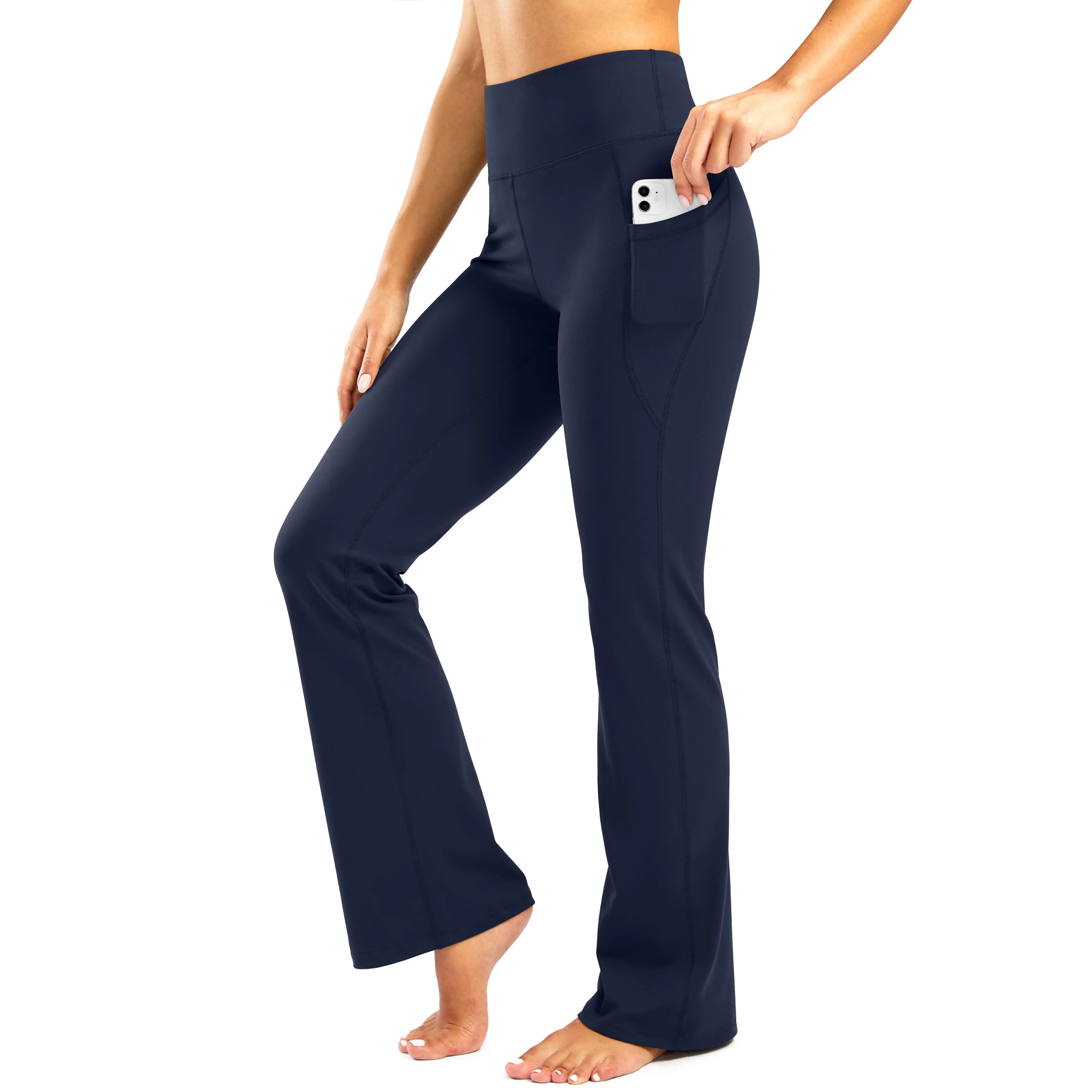 G Gradual Women's High-Waisted Bootcut Yoga Pants - 28"/30"/32"/34" Inseam, Elastic Waist, Flare Fit, High-Rise Flared, Stretchy, with Pockets, Athleisure Workout Fitness Bottoms for Summer #TikTokShopStockUp, Elastic Waist Leggings, Flare Fit Leggings