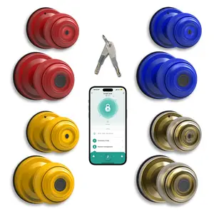 UMIK Smart -Tuya App WiFi Remote Control, Keyless Entry Electronic Door Knob Lock with Auto-Lock, 3 Unlock Ways (App/Fingerprint/Key), Fast Biometric Sensor, Interior Door Lock Easy Install for Home Bedroom Office Apartment Fingerprint entrance