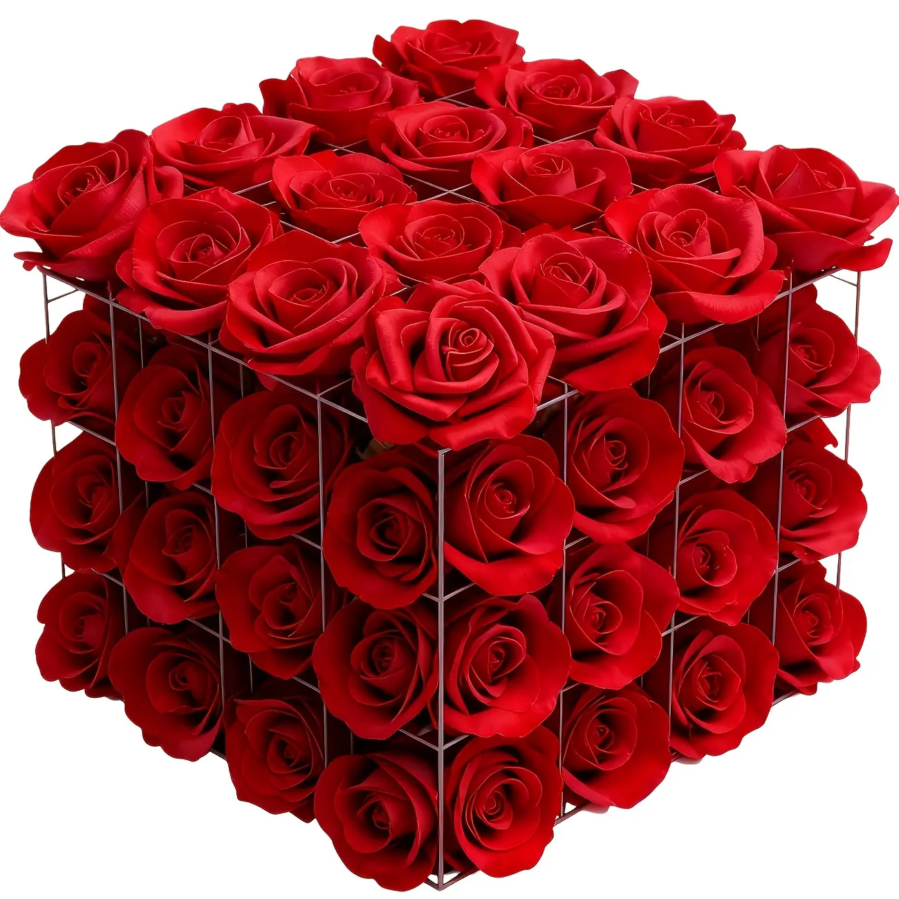 100pcs of Faux Red Rose Design Blooms, Artificial Flowers Measuring 1.38 Inches in Diameter, Ideal for Decorative Projects And Items, Great for Indoor And Outdoor Settings, Weddings, Proposals, Valentine'S Day, Faux Flower Decorations