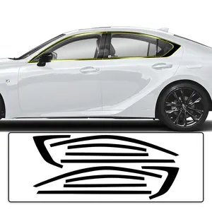 Lexus IS 2021-2026 Window Trim Blackout Chrome Delete Kit - Precut Gloss Black Vinyl Overlays