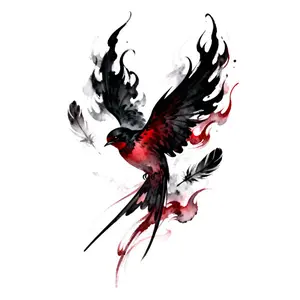 Ink-Style Swallow Color Tattoo Stickers Waterproof & Long-Lasting Realistic Tattoo Designs for Men & Women Elegant Small Arm Tattoos
