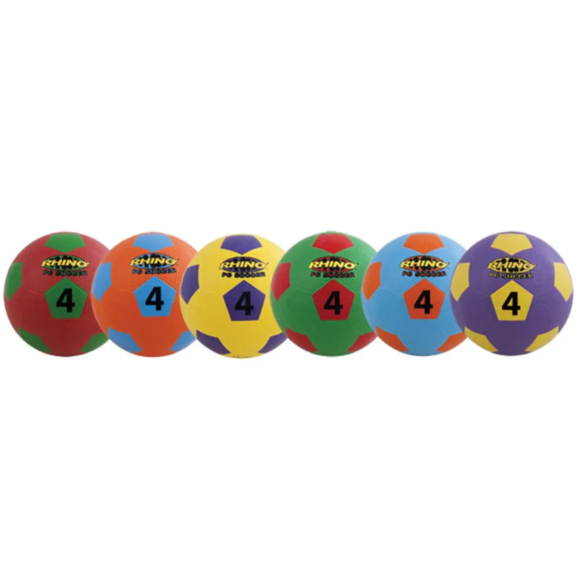 212 MAIN Playground Futsal Soccer Balls (Set of 6) - Size 4, 8.5 in., Easy Grip, Patented Non-Sting Coating, Super Tough Shell, Tearproof, Durable Foam Core, Orange/Blue, for Youth Players