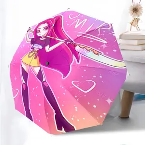KPop Demon Hunters Mira08 anime pattern printed new umbrella, 1 self-folding umbrella, portable foldable travel umbrella, outdoor umbrella, Wind Resistant umbrella, Christmas birthday festival gift