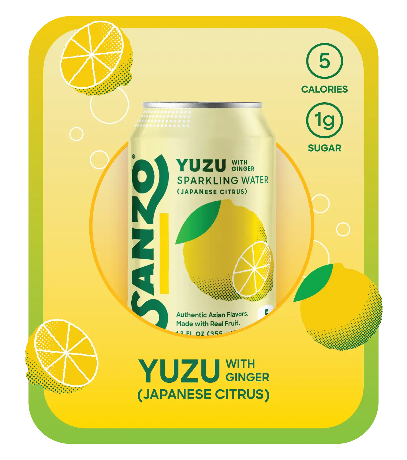 Yuzu with Ginger (Japanese Citrus) Sparkling Water | 12-pack Yuzu with Ginger (Japanese Citrus) Sparkling Water | 12-pack