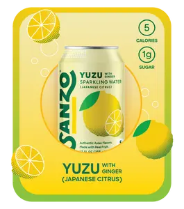 Yuzu with Ginger (Japanese Citrus) Sparkling Water | 12-pack