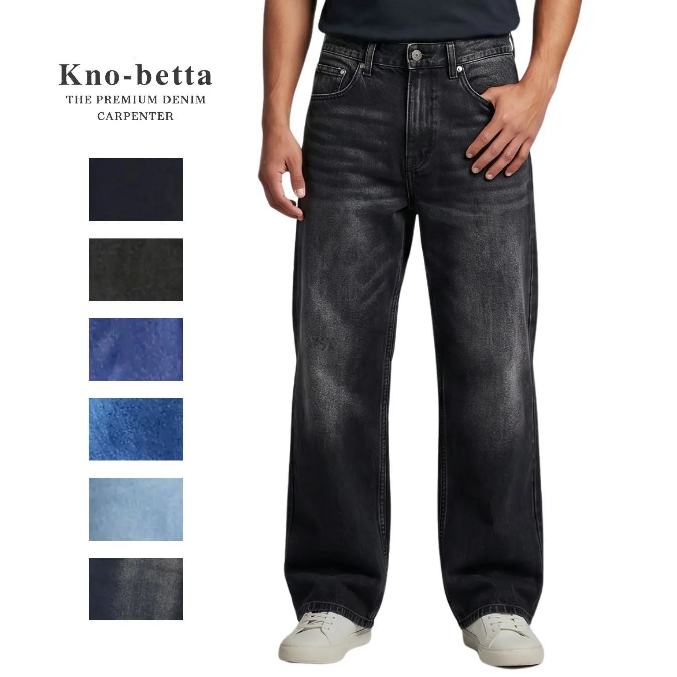 Men's KNOBETTA Oversized Ultra Wide Leg Baggy Jeans - Menswear, Streetwear, Durable Denim Fabric, 5-Pocket Design, Move with Ease, Casual Wear & Skate Sessions, 5Pocket Carry Ease