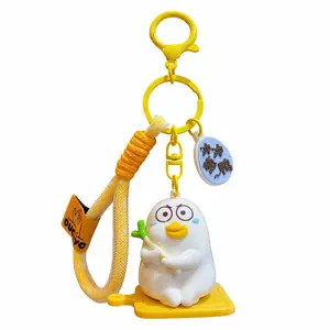 Mia Bag Shop Xiao Liu Duck Work Duck Keychain Girl Cute Creative PVC Struggling Duck Plush Keychain Bag Pendant with Yellow Rope Bag Pendant bag charm bag charms