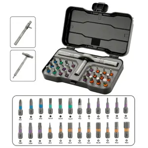 24-in-1 Ratchet Screwdriver drill Set, Magnetic Precision Bitswith Detachable Handle & Case.Multi-Purpose MiniScrewdriver Kit for DlY,household appliances, MultifunctionPortable minimalist tool kit,Tool gadgets Heavy DutyHardware, Metal Handle