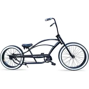 MICARGI Bronco 3.0 Mens Cruiser Bicycles 26/29 inch Long Beach Cruiser Bike with Coaster Brakes Front/Rear White Wall Tires/Black Ties lowrider bikes