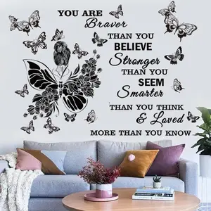Inspirational Wall Decals You are Quote Wall Stickers Peel and Stick Wall Decor Motivational Saying Positive Wall Sticker for Girls Living Room  Playroom Bedroom  Decor