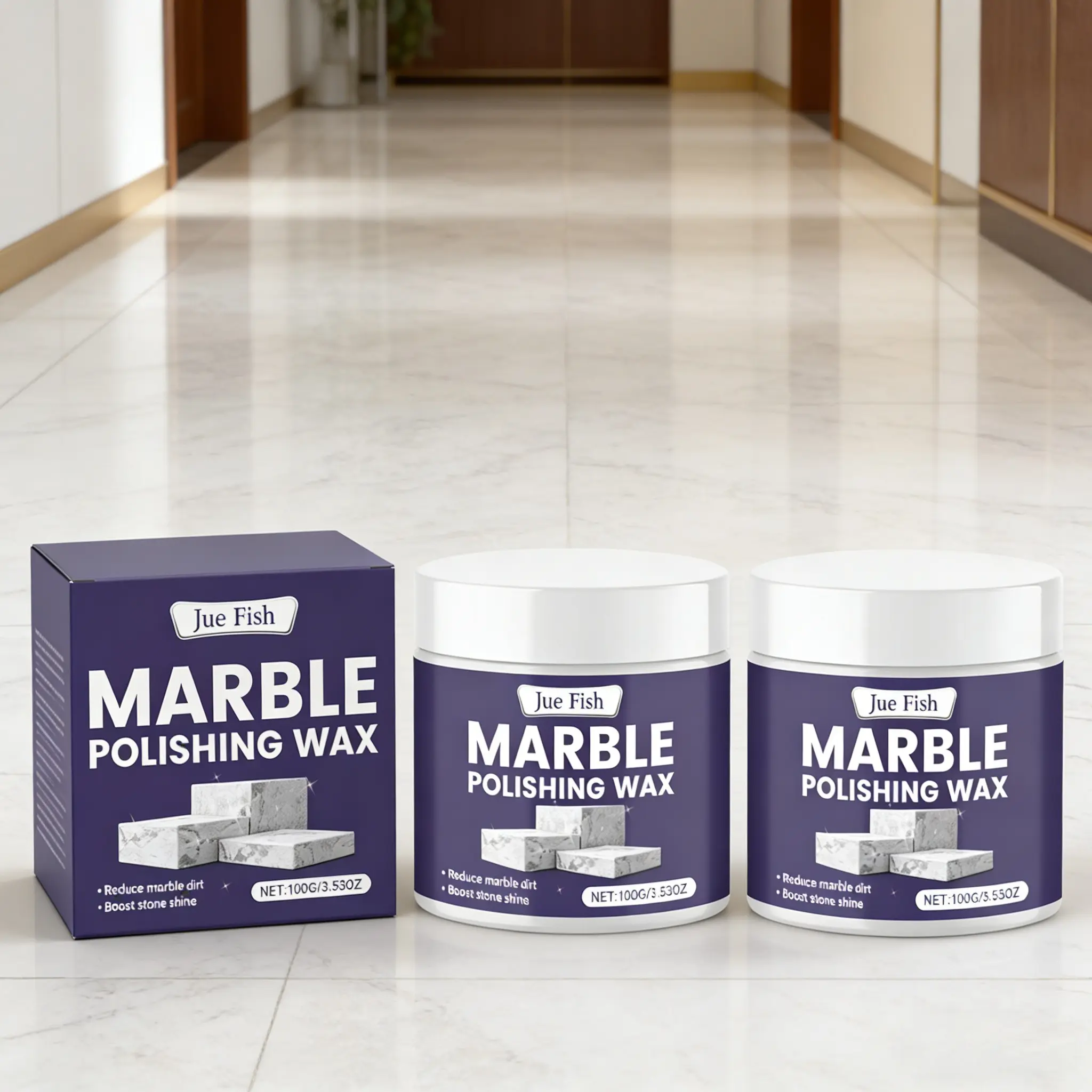 2-Pack Marble Polishing Wax (100g*2), Home Cleaning Bundle, Ideal for Indoor Floor Tiles and Stone, Daily Maintenance, Enhances Shine, Prevents Surface Damage, Hard Floor Cleaner, Home Cleaning Supplies