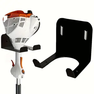 2PCS Steel Wall Mounted Lawn Mower Storage Rack, Multifunction Garage Tool Hanger with Air Slots and Hooks, Ideal for Lawn Mowers and Gardening Equipment Organization in Workshops and Outdoor Spaces, Yard Tool Rack