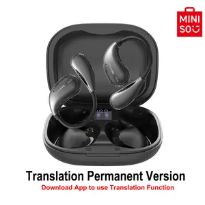 MINISO X33 Translation Wireless Earbuds, Open-Ear BT 6.0 Headset, Supports 134 Languages, Real-time Translation Headset (App Required), Gaming BT Earphones with Hi-Fi Sound, Compatible with Android & iOS, True Wireless Earbuds