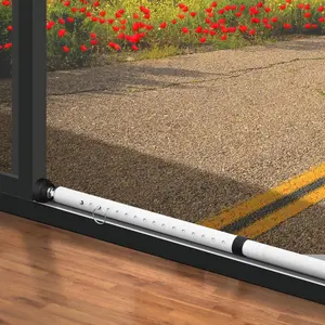 18.5-51 Inch Adjustable Sliding Door Security Bar with Rubber Tips, Multi-use Window & Patio Door Security Bar, Sliding Door Stopper, White, 1 Pack