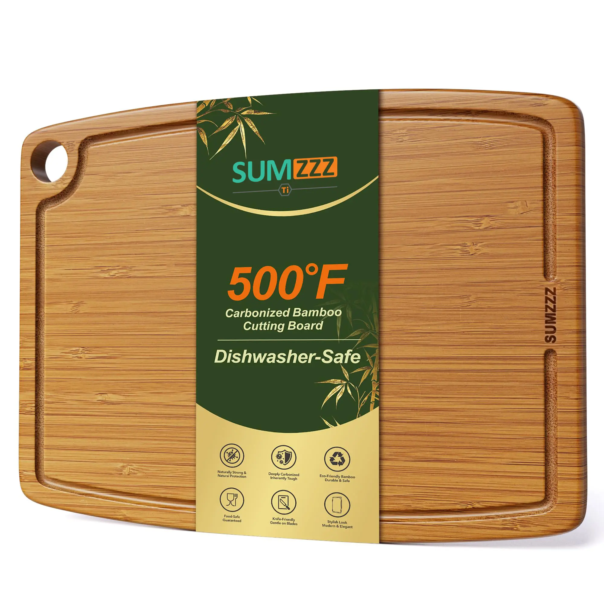 SUMZZZ Bamboo Cutting Board for Kitchen, DishwasherSafe Cutting Board, Lightweight & Durable Bamboo CuttingBoards with Juice Groove, Easy to Store, Reversible WoodenCutting Board for Meat, Vegetables food-grade choppingboard metal