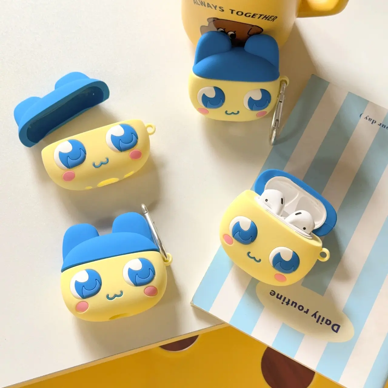 1 Tamagotchi Mametchi headphone case, Headphone Accessories, wireless Bluetooth earphone case, Earphone Protective Cover, drop resistant, durable and stylish accessory, suitable for AirPods pro3/1/2/4/pro/pro2