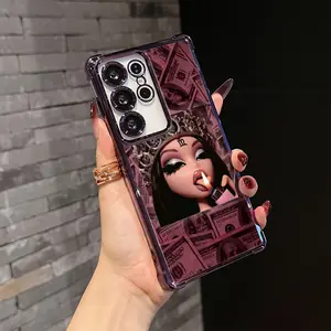 Bratz Doll Phone Case for Samsung Galaxy S25 S24 S23 S22 S21 Fe Ultra Plus 4g 5g, Anti-Drop Protection Transparent Soft Back Cover Protective