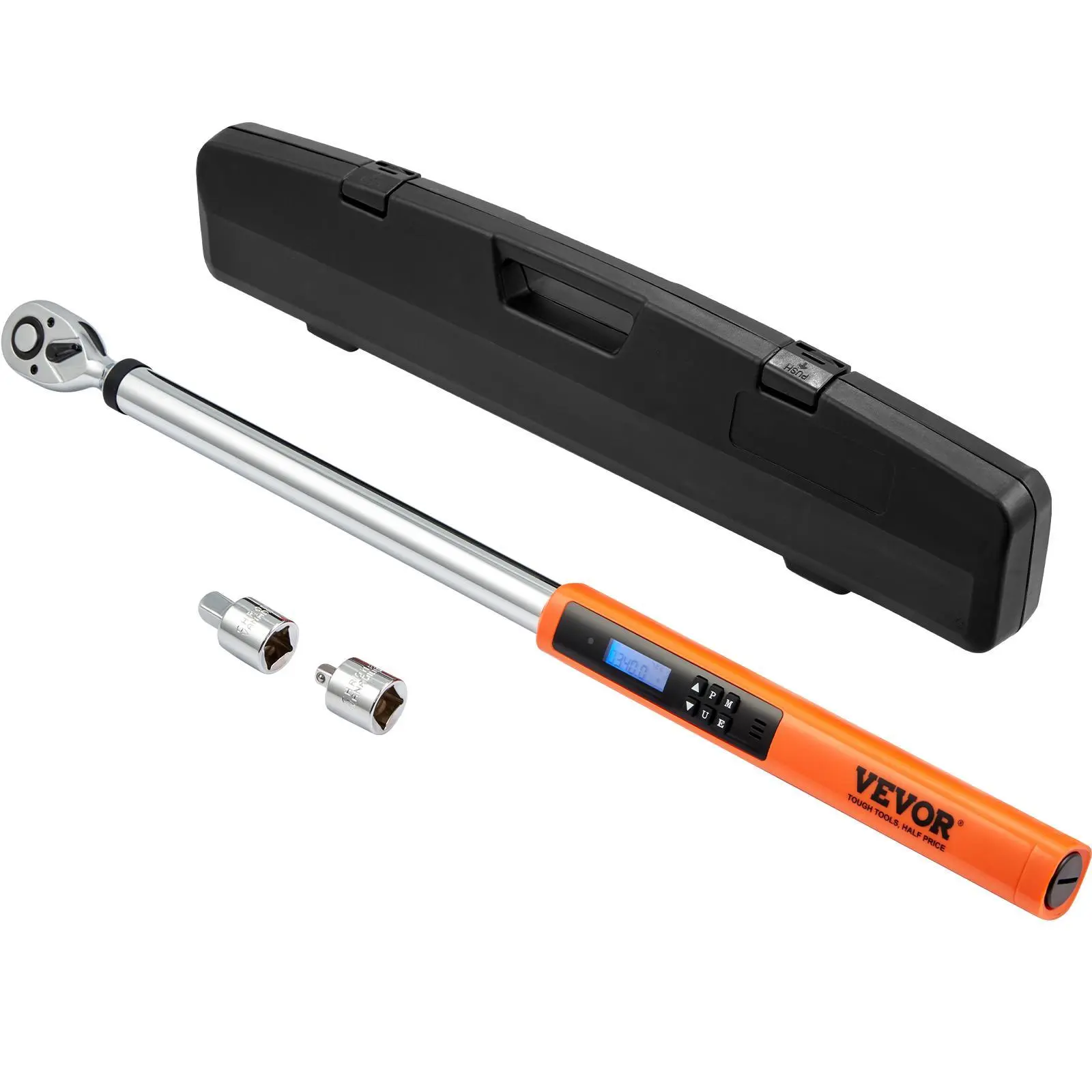 【Summerfinds】VEVOR Digital Torque Wrench,  1/2" Drive Electronic Torque Wrench, Torque Wrench Kit 25-250ft.lb/34-340n.m Torque Range Accurate to ±2%, 3-Mode Adjustable Torque Wrench Set with LED Buzzer Calibration