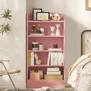 ALISENED 5 Shelf Bookcase, 47" Wood Tall Bookshelf and Bookshelves, Multifunctional Farmhouse Storage Organizer Shelving for Organization Furniture Modern Aesthetic shelves bedroom Minimal Design Interior